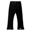Black 1/1 flared fit selvedge denim jeans back – Reflejos Smash & Grab