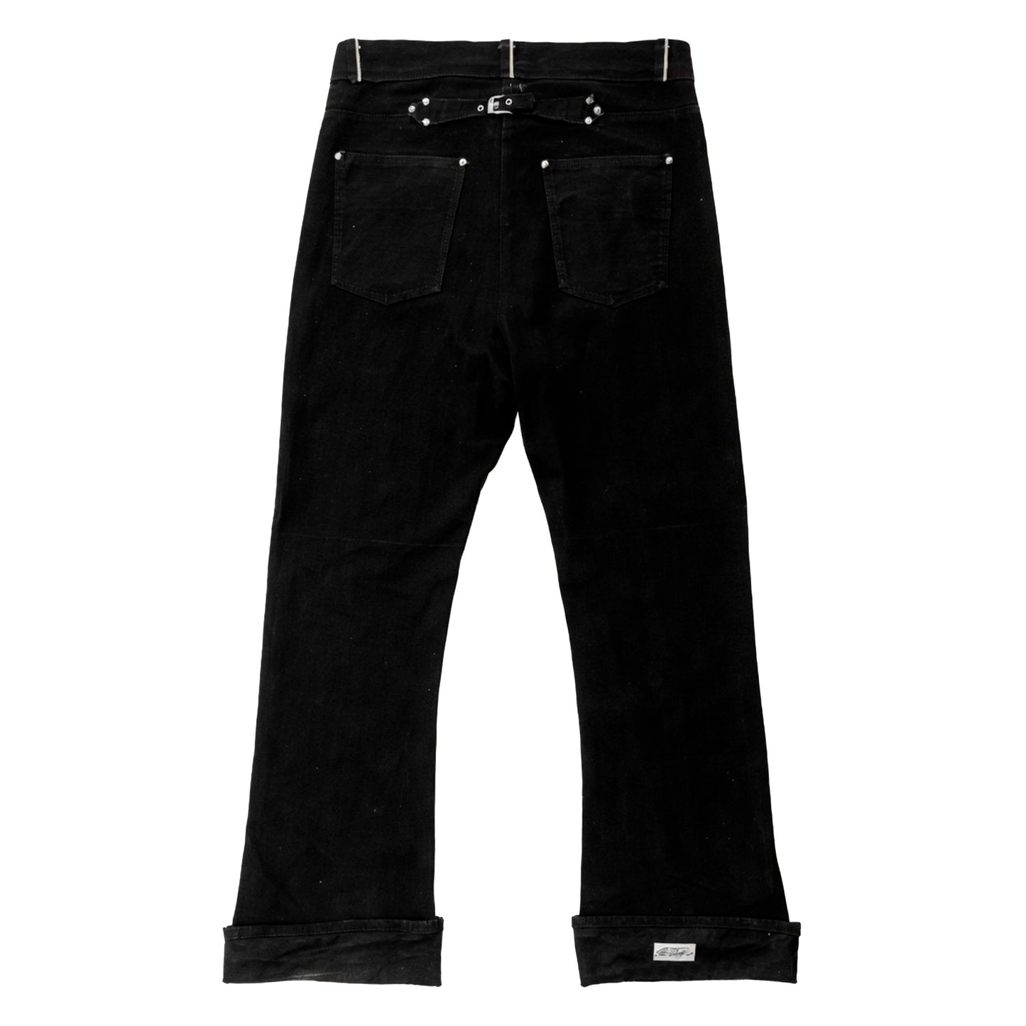 Black 1/1 flared fit selvedge denim jeans back – Reflejos Smash & Grab