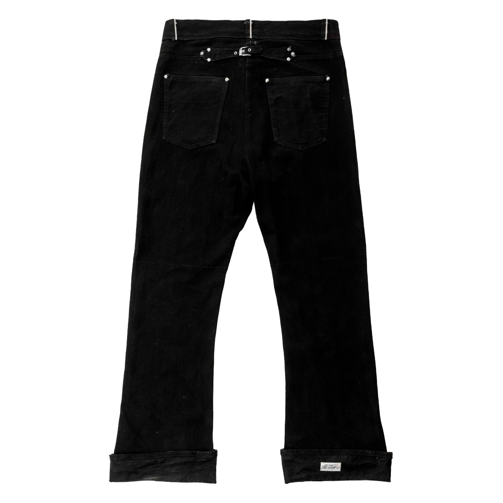 Black 1/1 flared fit selvedge denim jeans back – Reflejos Smash & Grab