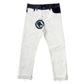 White 1/1 regular fit selvedge denim jeans, front view – Reflejos Smash & Grab