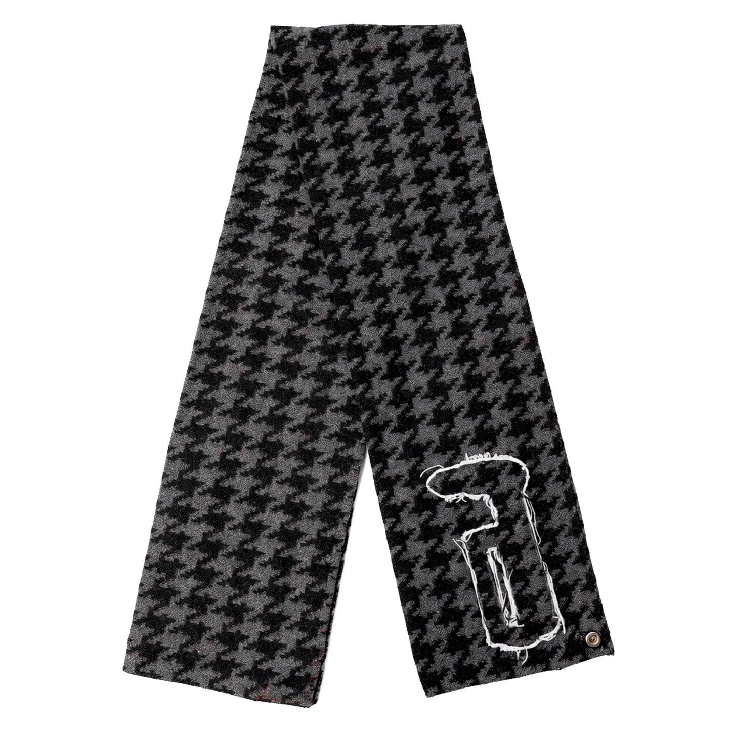 Grey houndstooth wool blend scarf – Reflejos Smash & Grab