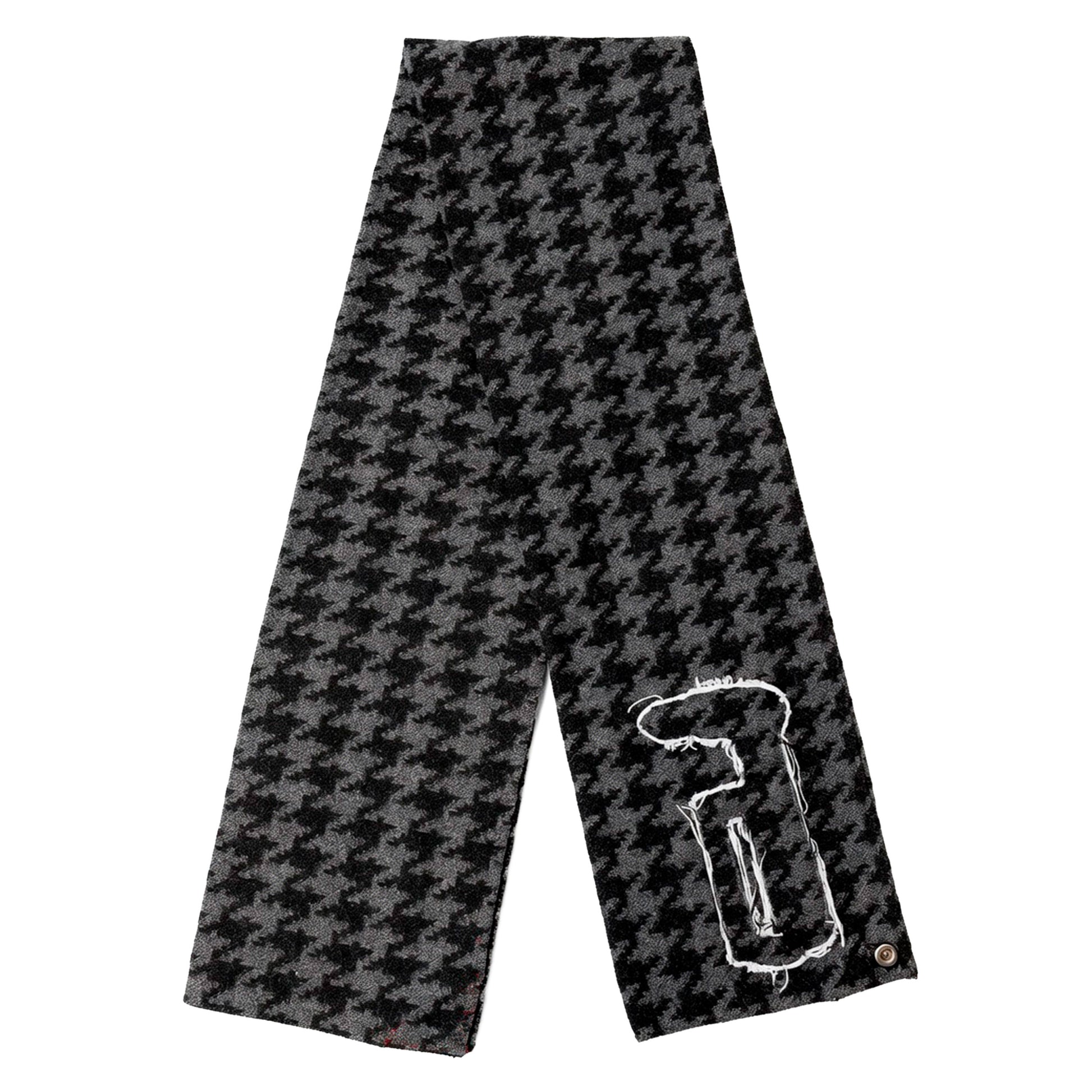 Grey houndstooth wool blend scarf – Reflejos Smash & Grab